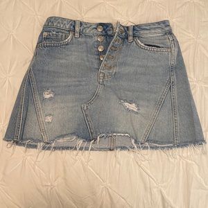 Free People We The Free Cutoff Denim Mini Skirt